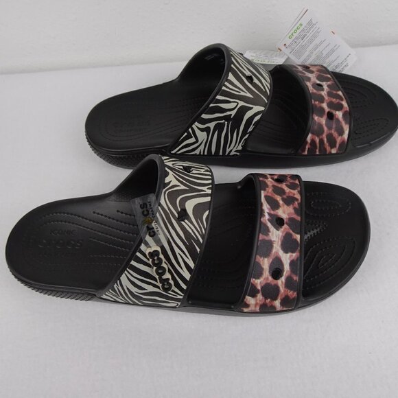 Crocs Animal Print Slides Men's Size 15 US Double Strap Sandals - Picture 3 of 10